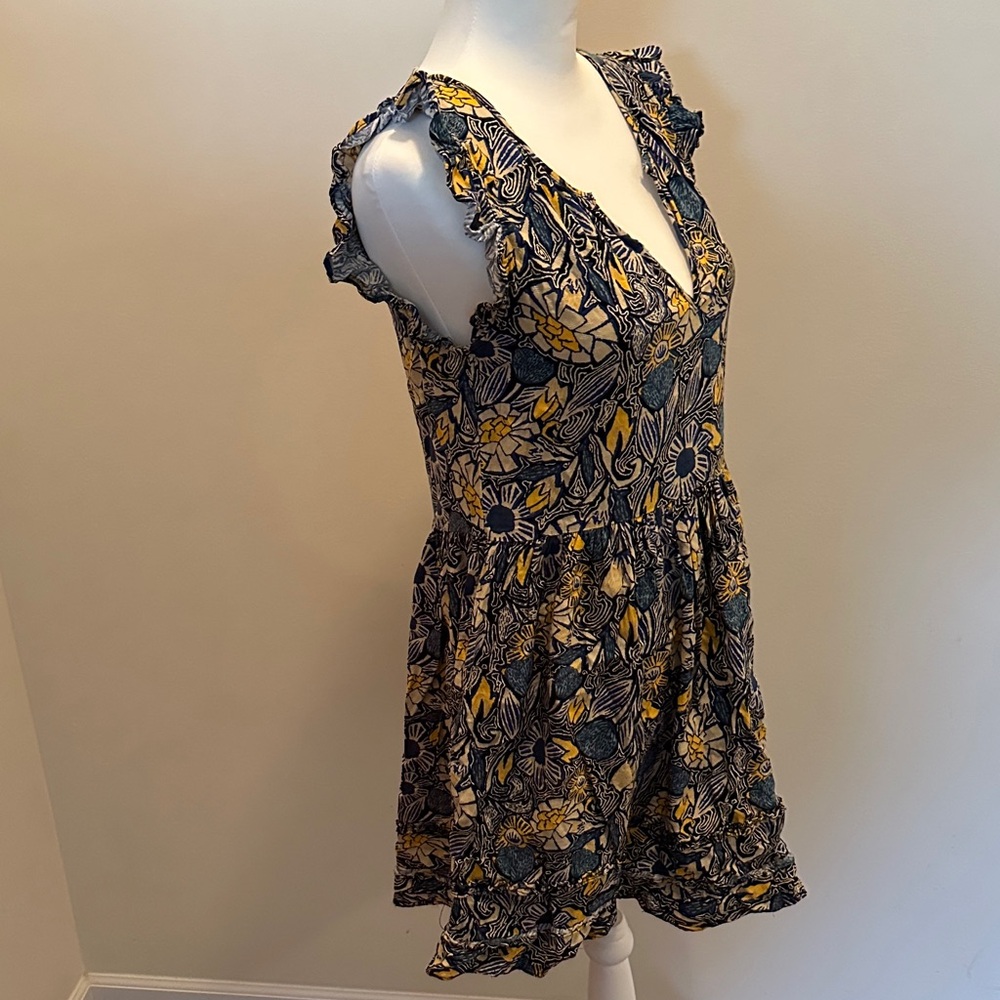 Evereve Blue and Yellow Patterned Dress - Picture 3 of 5
